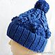 Hat with bobble and braids. Caps. Needlework Elena Karpachova. Online shopping on My Livemaster.  Фото №2