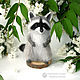 Крошка Енот - енотик - сухое валяние из шерсти (raccoon). Войлочная игрушка. Шерстяной Зоопарк Наталья Львова. Интернет-магазин Ярмарка Мастеров.  Фото №2