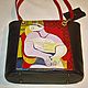 Leather woman artistic handbag Picasso Woman with a flower". Classic Bag. Leather  Art  Phantasy. My Livemaster. Фото №4
