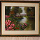 The picture Quiet river. Embroidery ribbons. Pictures. Ala Mishalov.. Online shopping on My Livemaster.  Фото №2