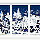 Дед Мороз на санях. Шаблоны для резки. Paper-lace-1. Интернет-магазин Ярмарка Мастеров.  Фото №2