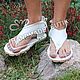 Sandals low white leather. Sandals. Katorina Rukodelnica HandMadeButik. Online shopping on My Livemaster.  Фото №2