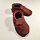 Maroon baby moccasins ,Ebooba, Baby shoes 100% leather. Babys bootees. ebooba. Online shopping on My Livemaster.  Фото №2