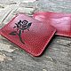 Роза Картхолдер женский из кожи ручной работы красный. Картхолдер. Iron Arm Leatherworks (Екатерина). Ярмарка Мастеров.  Фото №6