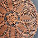 Napkin fishnet, crochet, orange, 45 cm, Doilies, Trubchevsk,  Фото №1