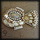 Large brooch 'Fish of St. Peter' white, Brooches, Netanya,  Фото №1