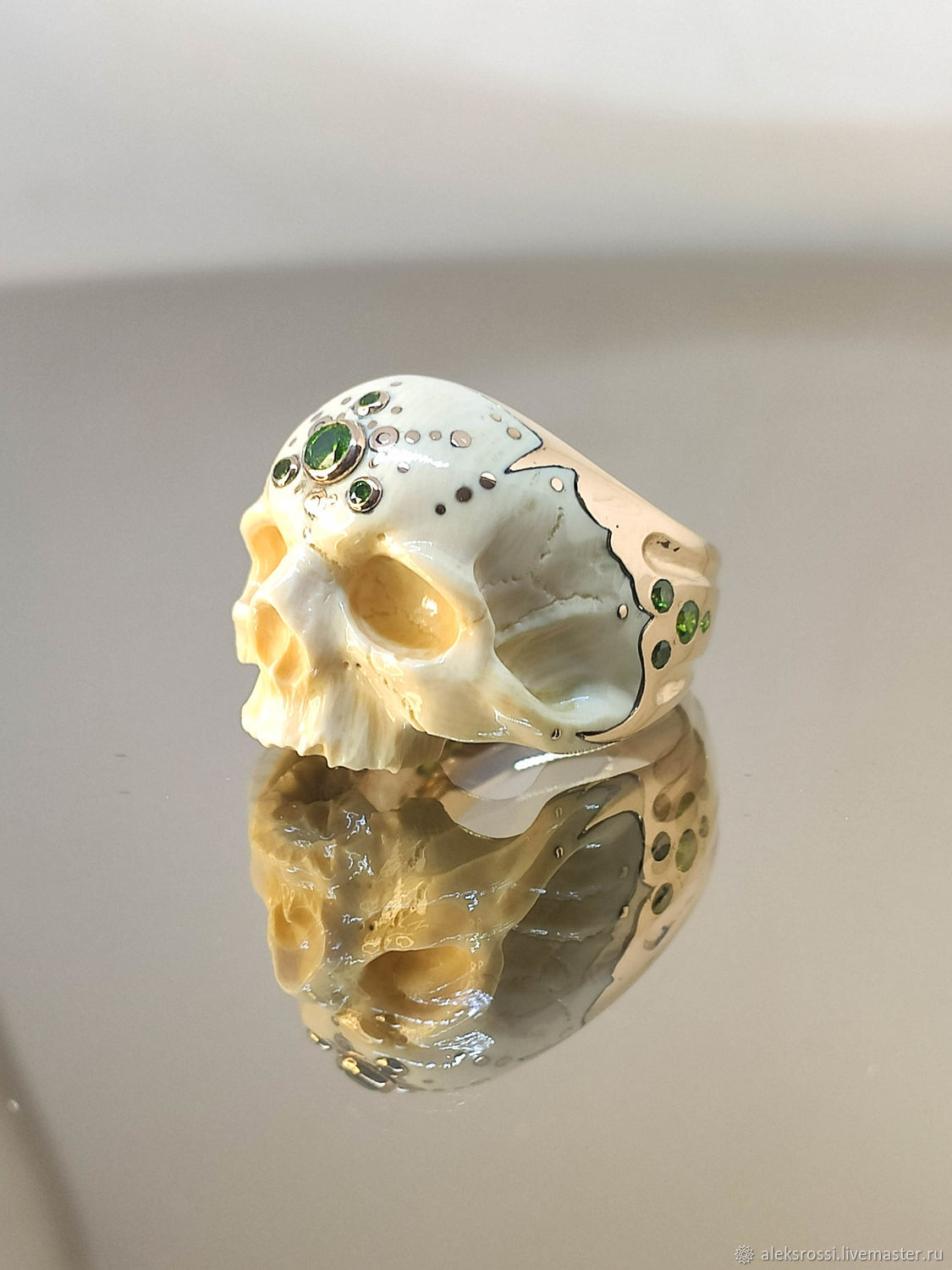 Skull Ring. Mammoth ivory, Ring, Omsk,  Фото №1