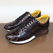 Обувь ручной работы handmade. Livemaster - original item Sneakers made of crocodile leather, in brown.. Handmade.