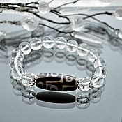 Air bracelet made of solar citrine, amethyst and rock crystal
