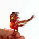 Phoenix bird, fire bird, fabulous firebird, felted miniature, Miniature figurines, Rostov-on-Don,  Фото №1