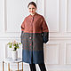 Author's light coat in terracotta and blue tones. Coats. NATALINI. Online shopping on My Livemaster.  Фото №2