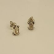 Украшения ручной работы. Ярмарка Мастеров - ручная работа Stud earrings with Herkimer diamonds in 925 sterling silver. Handmade.