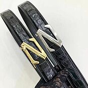 Аксессуары handmade. Livemaster - original item Men`s belt, from the abdominal part of crocodile skin, under the order!. Handmade.