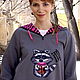 Women's hoodie made of footer, women's sweatshirt with hood gray Raccoon. Sweatshirts. Lara (EnigmaStyle). Online shopping on My Livemaster.  Фото №2