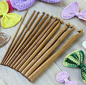 Материалы для творчества handmade. Livemaster - original item A set of hooks for knitting (Bamboo) 12 PCs. Handmade.