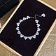 Серебристо-белое колье из бусин.Черный чокер с сердцами. Колье. STATEMENTS JEWELRY Only_you_byElena. Интернет-магазин Ярмарка Мастеров.  Фото №2