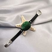 Украшения handmade. Livemaster - original item Rubber bracelet with green agate crackle. Handmade.