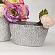 Pot concrete oval Provence Openwork series grey with white patina. Pots1. Decor concrete Azov Garden. Online shopping on My Livemaster.  Фото №2