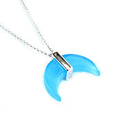 Украшения handmade. Livemaster - original item Moon pendant, moon pendant, blue agate pendant 2022. Handmade.