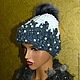 Шапочка "Снег! Город почти ослеп!". Шапки. Анна Лесникова      Les accessoires. Интернет-магазин Ярмарка Мастеров.  Фото №2