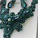 Бирюзовый комплект ( ожерелье +серьги). Колье. luxurysoutache. Интернет-магазин Ярмарка Мастеров.  Фото №2