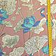 Жаккард с сине-бирюзовыми лотосами, арт. 95с70-2. Ткани. Ткани из Флоренции. Интернет-магазин Ярмарка Мастеров.  Фото №2
