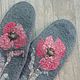 Mittens 'poppy flowers' felted, Mittens, Saratov,  Фото №1