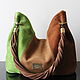 Order Bag: Suede Patchwork bag, green and brown. Olga'SLuxuryCreation. Livemaster. . Sacks Фото №3