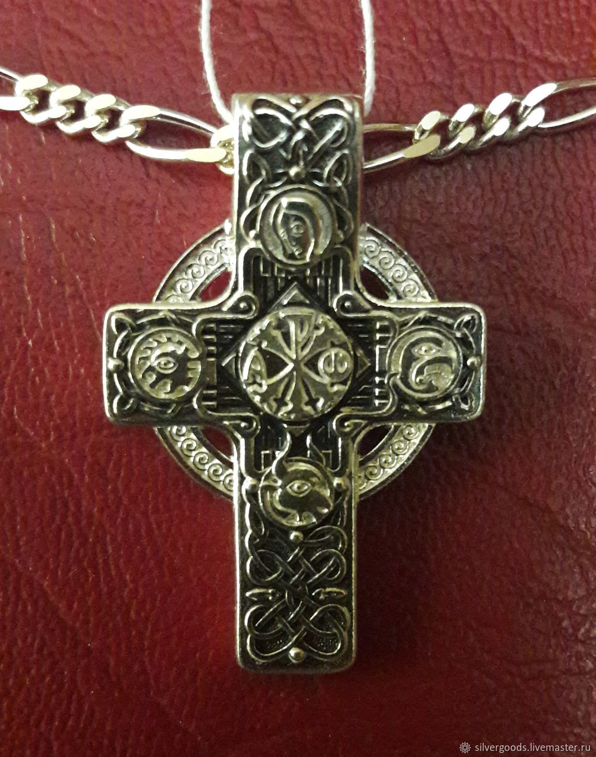Серебряный православный крест «Хризма», Подвеска, Москва,  Фото №1