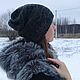 Шапка трансформер вязаная женская бини черный / серый / коричневый. Шапки. Natalie Wool-Art. Интернет-магазин Ярмарка Мастеров.  Фото №2