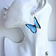 Transparent Earrings Bright Blue Turquoise Fluttering Butterflies Resin. Earrings. WonderLand. My Livemaster. Фото №6