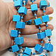 Long beads Turquoise cube 108 cm. Necklace. Selberiya shop. My Livemaster. Фото №6