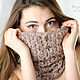 Заказать Снуд воротник на пуговицах кофе с молоком. AG CROCHET WORKSHOP. Ярмарка Мастеров. . Шарфы Фото №3