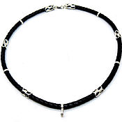 Украшения handmade. Livemaster - original item Choker cord is braided with decorative inserts, 6 mm thick. Handmade.