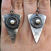 Украшения handmade. Livemaster - original item Sterling silver earrings. Earrings silver. Earrings with pearls.. Handmade.