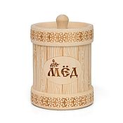 Посуда handmade. Livemaster - original item Wooden tuesok for honey 1 kg. Packaging for honey. Art.7034. Handmade.