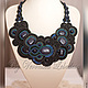Soutache necklace Lady-in-Black with aventurine. Necklace. Soutache necklaces and accessories. Online shopping on My Livemaster.  Фото №2
