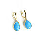 Earrings with a blue stone 'Blue water' blue earrings. Earrings. Irina Moro. My Livemaster. Фото №6