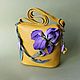 Сумка кожаная "Iris flower on yellow". Классическая сумка. Авторские сумки LAVDIA. Ярмарка Мастеров.  Фото №4