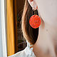 Large red earrings made of brass Round brass earrings boho Flower. Earrings. Strangell Jewelry. My Livemaster. Фото №4