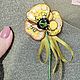 Заказать Брошь МАК. Брошь ЦВЕТОК. Брошь  ЖЁЛТЫЙ МАК. Brooch-art БРОШИ СЕРЬГИ ОБОДКИ. Ярмарка Мастеров. . Брошь-зажим Фото №3
