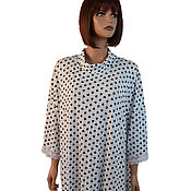 Одежда handmade. Livemaster - original item Long dress with a loose fit made of polka dot knitwear. Handmade.