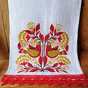 Русский стиль handmade. Livemaster - original item Wedding towel with birds. Handmade.