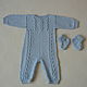 Knitted romper with braids and booties, Overall for children, Moscow,  Фото №1