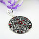 Pendant Red Openwork 925 Sterling Silver with red zircons SS0046. Pendants. Sunny Silver. My Livemaster. Фото №4