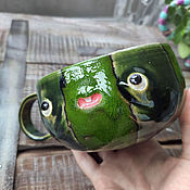 Посуда handmade. Livemaster - original item Mugs and cups: a large mug of Cheerful watermelon. Handmade.