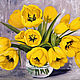 Картина Желтые тюльпаны Весна букет цветов, Картины, Краснодар,  Фото №1