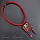 Jasper pendant on a kumihimo harness 'Spanish Bordeaux'. Necklace. Elena Crappie - Bags and jewelry. My Livemaster. Фото №6