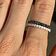 Тонкое серебряное кольцо с дорожкой из бежевых нано опалов. Кольца. threeicejewellery. Ярмарка Мастеров.  Фото №4
