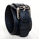 Genuine Leather Bracelet, Black Leather Wristband, Hard bracelet, St. Petersburg,  Фото №1